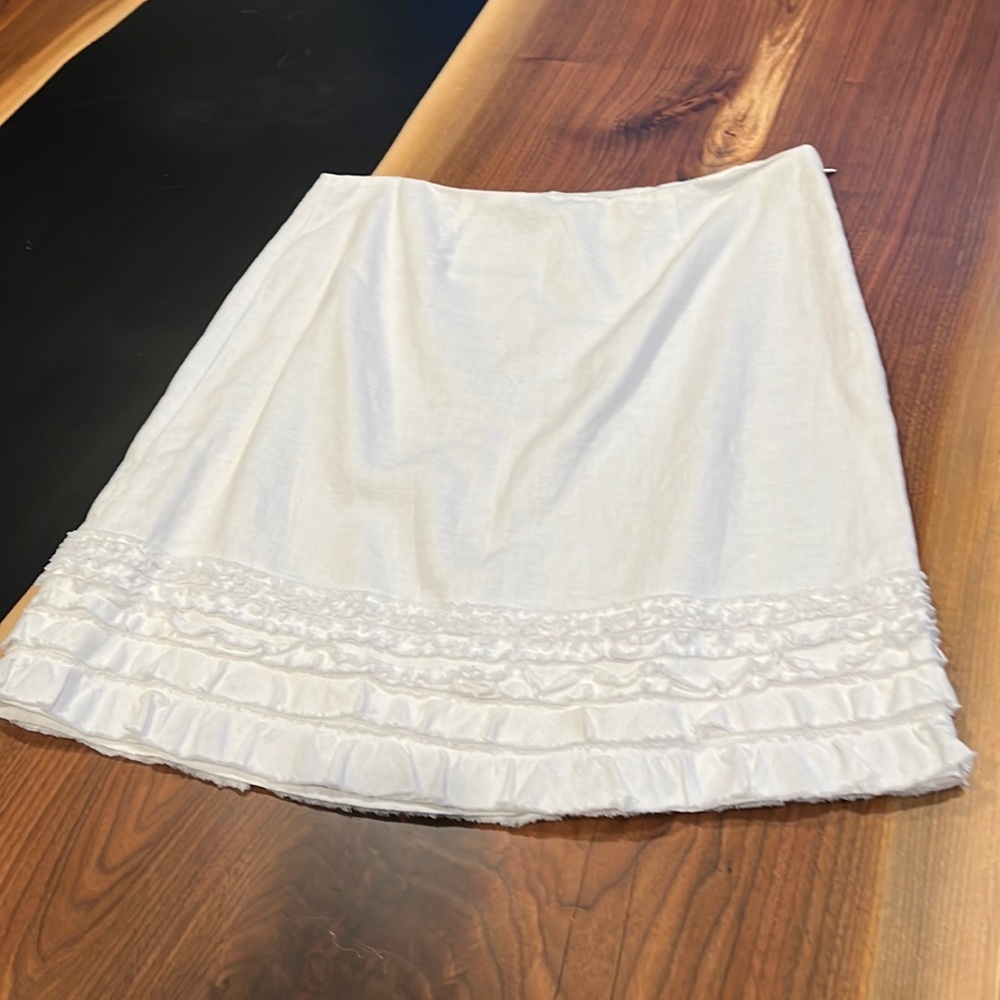 Tommy Bahama White Ruffled Pencil Skirt